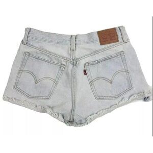 Levis 501 Denim Shorts High-Rise Jeans Cut-off Rip Distressed Size 26